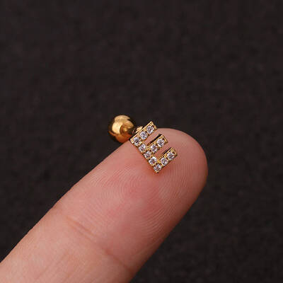 316L Surgical Stainless Steel Micro Pave Clear Cubic Zirconia Cartilage Earrings