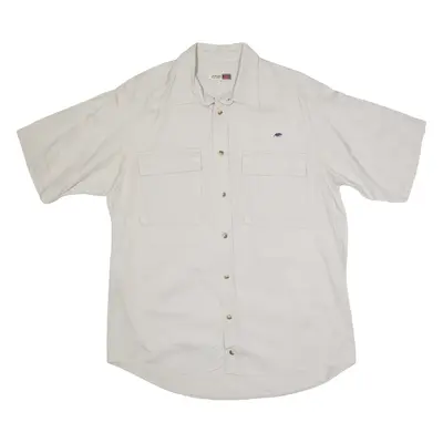 AFRICAN NATURE Plain Shirt Beige Short Sleeve Mens M