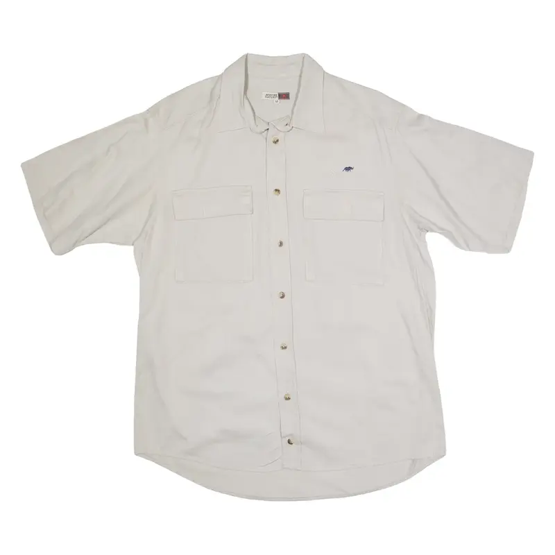 AFRICAN NATURE Plain Shirt Beige Short Sleeve Mens M