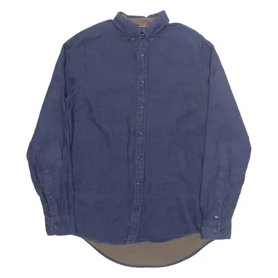 TOMMY HILFIGER Denim Look Mens Plain Shirt Blue Long Sleeve M