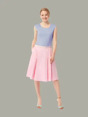 LAELIA | Scoop Neck Reversible Top | Colour: CORNFLOWER-LOTUS | Size: S