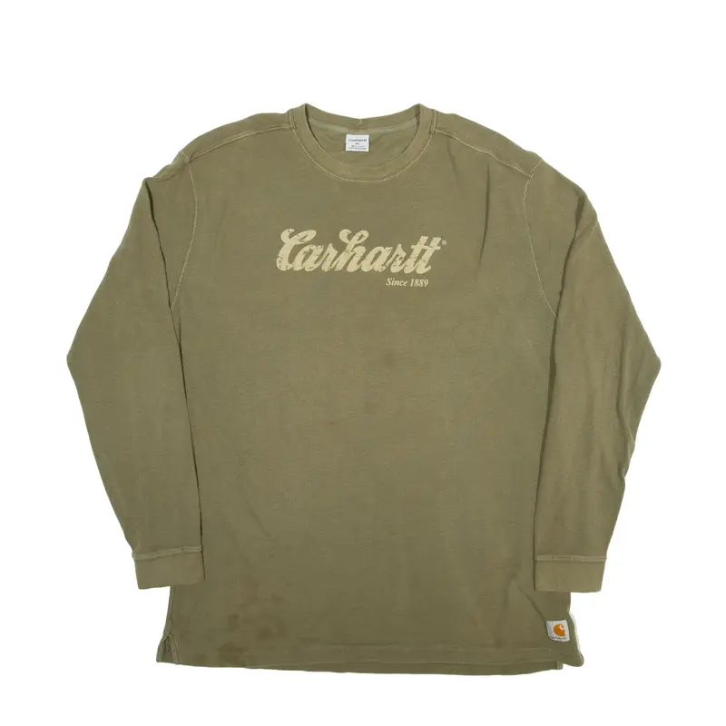 CARHARTT T-Shirt Green Long Sleeve Mens XL