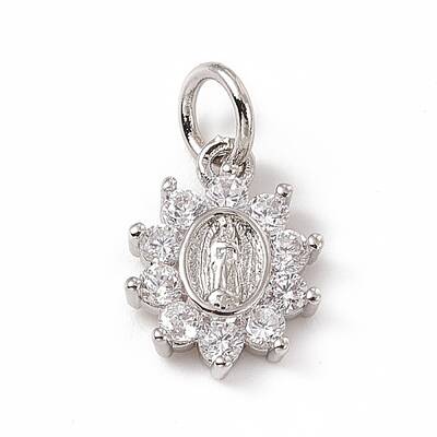 Brass Micro Pave Cubic Zirconia Charms