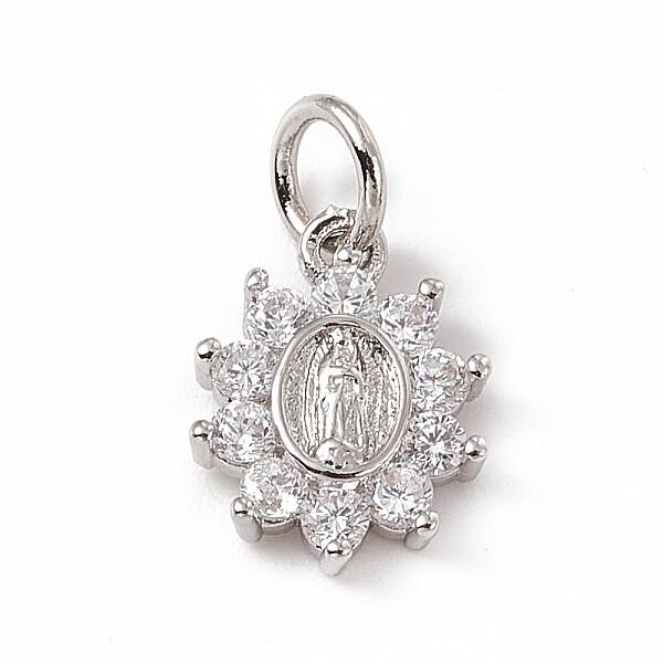Brass Micro Pave Cubic Zirconia Charms