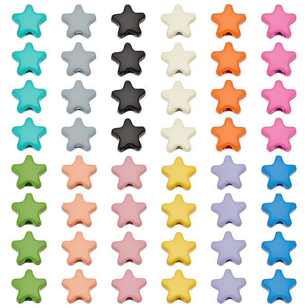 48Pcs 12 Colors Alloy Beads