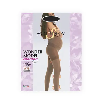 Solidea Wonder Model Maman 140 Sheer Compression Tights 18 21mmHg L Black