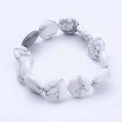 Natural Howlite Beads Stretch Bracelets