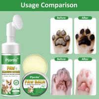 Dog Paw Cleaner Kit- No Rinse Pet Paw Cleanser for Large, Medium, Small Breeds, Balm for Dry Cracked Paws, Paw Protector Kit