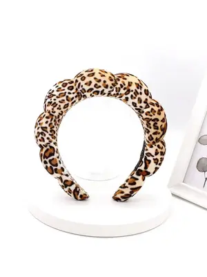 Cute Plush Leopard Pattern Headband, Fashion Hair Hoop for Women & Girls, Minimalist Headwear Suitable for Thick Hair