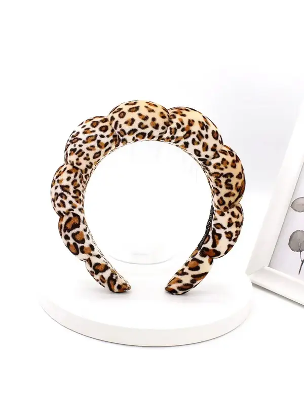 Cute Plush Leopard Pattern Headband, Fashion Hair Hoop for Women & Girls, Minimalist Headwear Suitable for Thick Hair