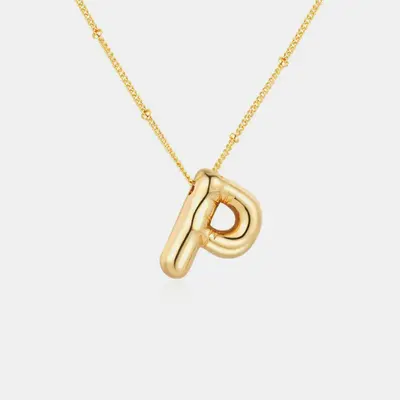 18K Gold Letter Pendant Necklace