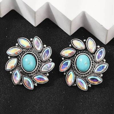 Alloy Synthetic Turquoise Stud Earrings