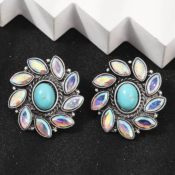Alloy Synthetic Turquoise Stud Earrings
