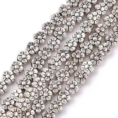Tibetan Style Flower Alloy Bead Strands
