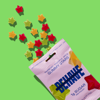 BEHAVE Low-Sugar Gummy Stars (6-Pack) - Raspberry, Pineapple, and Apple Flavors - Low Net Carb, Low Calorie, High Fiber - Ket...