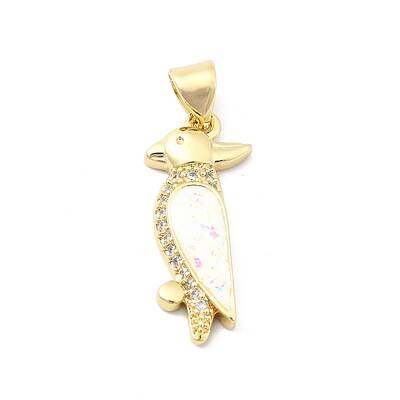 Brass Micro Pave Clear Cubic Zirconia Pendants