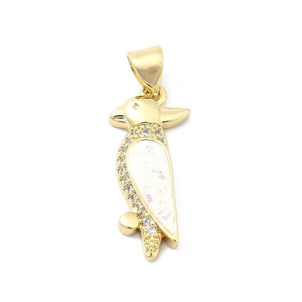 Brass Micro Pave Clear Cubic Zirconia Pendants