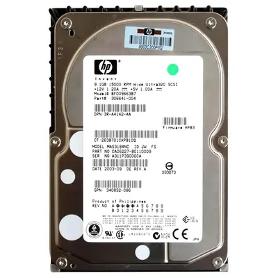 306641-004 HP 9.1GB Ultra-320 SCSI 15000 3.5-inch Hard Drive