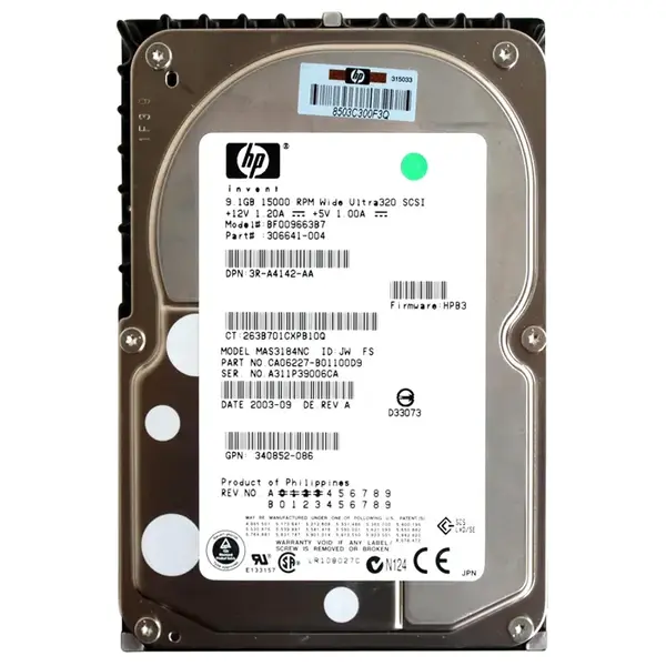 306641-004 HP 9.1GB Ultra-320 SCSI 15000 3.5-inch Hard Drive