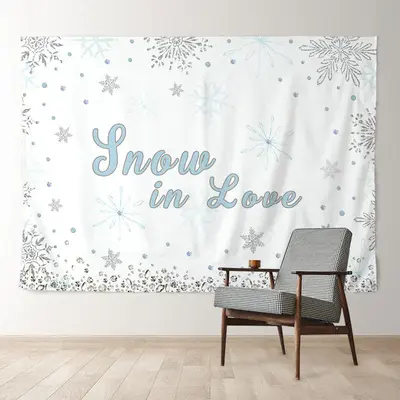 Aperturee Snow In Love Wedding Merry Christmas Backdrop