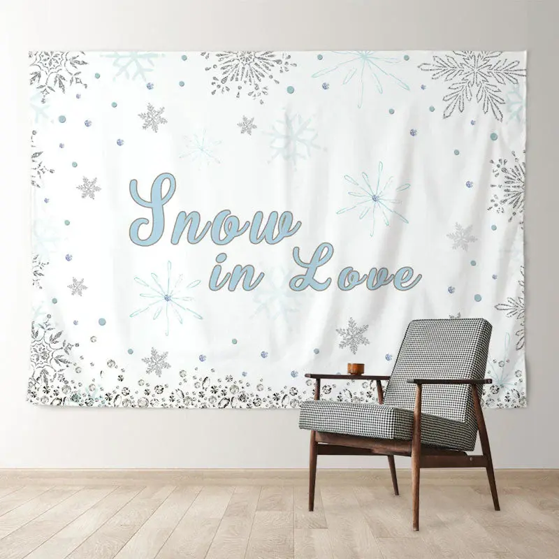 Aperturee Snow In Love Wedding Merry Christmas Backdrop