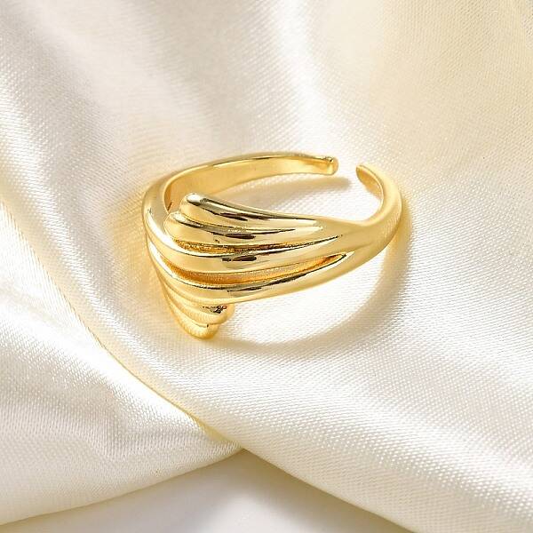 Rack Plating Brass Cuff Finger Rings for Women