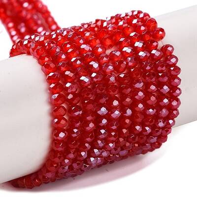 Baking Electroplate Glass Beads Strands