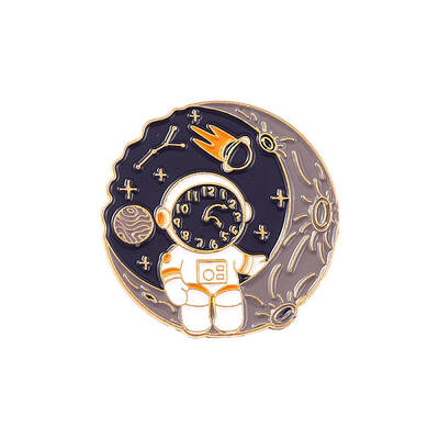 Space-themed Metal Pin Set with Whale