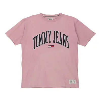 Tommy Jeans Spellout T-Shirt - Medium Pink Cotton