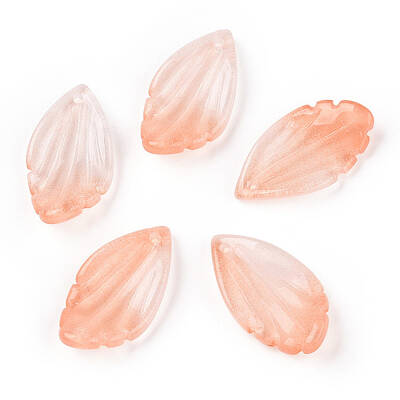 Baking Painted Transparent Glass Petal Beads
