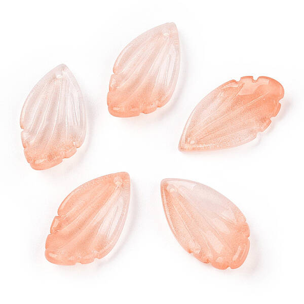 Baking Painted Transparent Glass Petal Beads