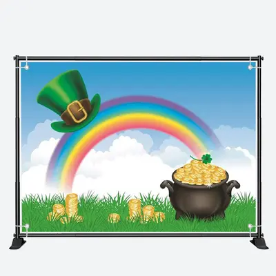Rainbow Sky Hat Gold Coins St Patricks Day Backdrop - Aperturee
