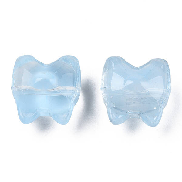 Transparent Spray Painted Glass Beads