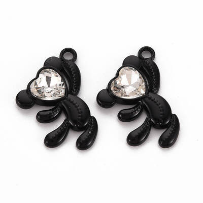 Spray Painted Alloy Rhinestone Pendants