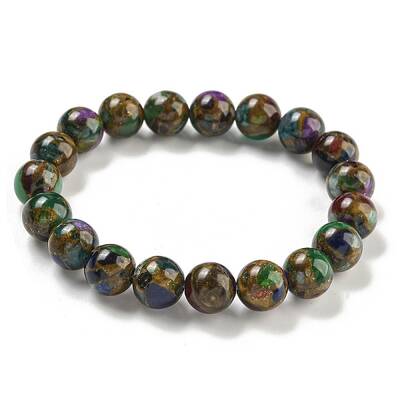 Round Synthetic Gold Clinquant Stone Stretch Bracekets