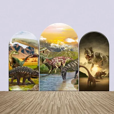 Dinosaurs Wild Mountains Lake Arch Backdrop Kit - Aperturee