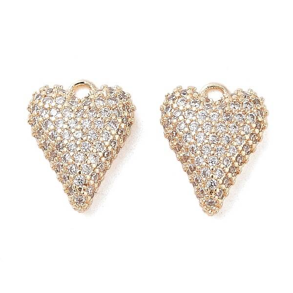 Brass Micro Pave Clear Cubic Zirconia Pendants