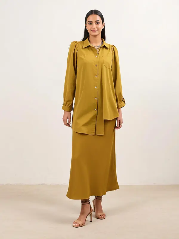 Classy Elegant Women's Long Satin Dress, Chic High Waist A-Line Midi Skirt for Wedding & Cocktail Party, Summer Autumn Fashio...