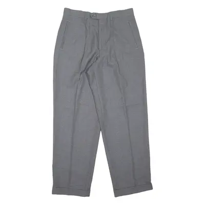 HAGGAR CITY CASUALS Pleated Mens Trousers Grey Regular Straight W31 L30