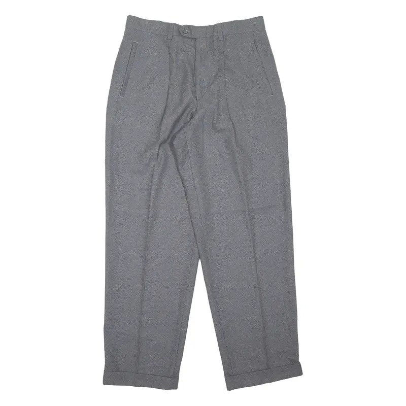 HAGGAR CITY CASUALS Pleated Mens Trousers Grey Regular Straight W31 L30