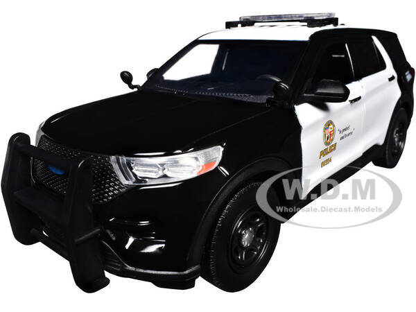 2022 Ford Police Interceptor Utility Los Angeles Police Department Black and White Law Enforcement and Public Service Ser...