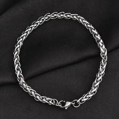 Tarnish Resistant 304 Stainless Steel Wheat Chains Bracelets