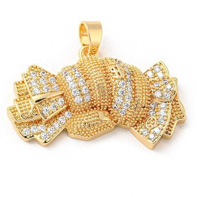 Brass Micro Pave Cubic Zirconia Pendants
