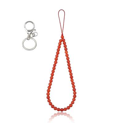 Natural White Jade and Iron Alloy Lobster Claw Clasp Keychain