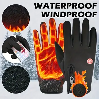 Winter Warm Gloves for Men and Women, Touchscreen Compatible, Non-Slip, Windproof, Cycling Sports Gloves for Outdoor Enthusia...