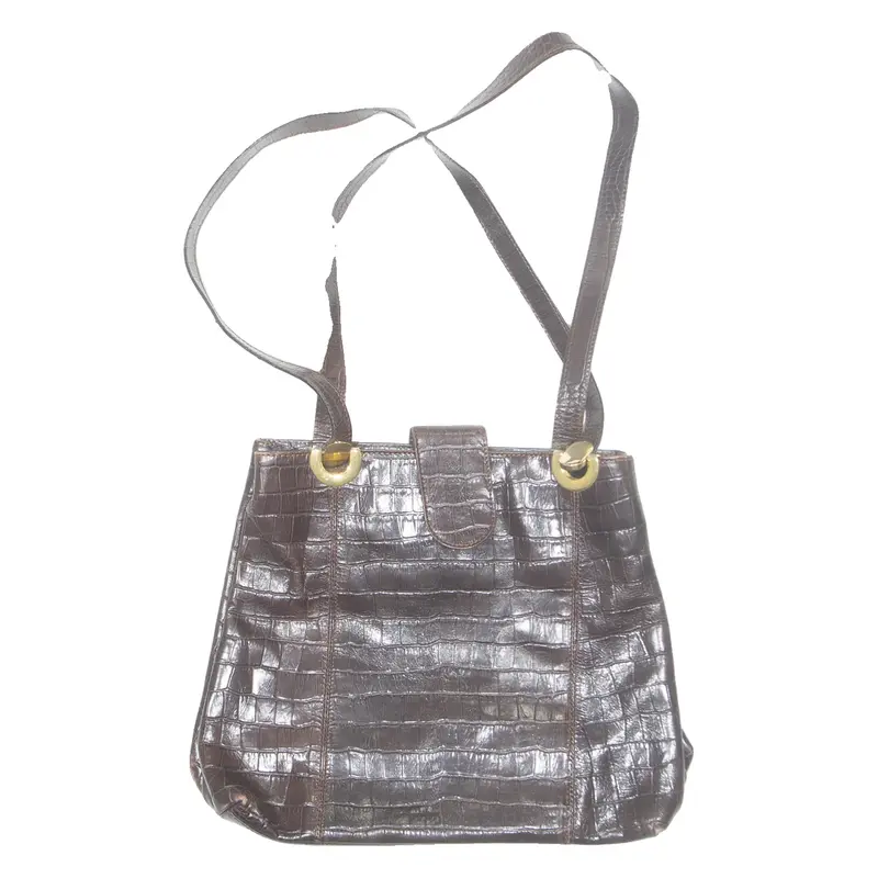 Womens Shoulder Bag Brown Leather Animal Print