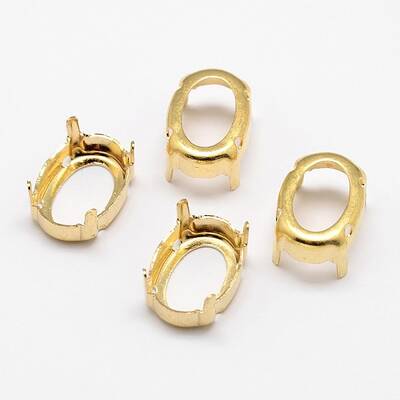 Oval Brass Sew on Prong Settings