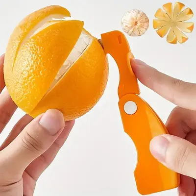 Orange Peeler, 1/2 Counts Portable Foldable Handle Orange Peeler Tool, Vegetable Fruit Tools for Indoor & Outdoor