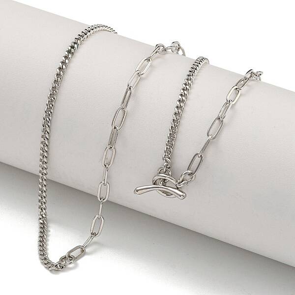 Brass Curb Chain & Paperclip Chain Necklaces for Women