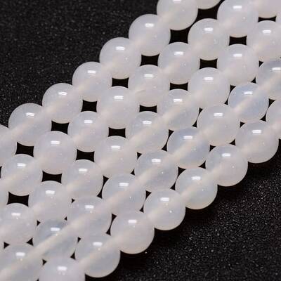 Natural White Agate Bead Strands